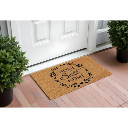 17" X 29" Natural and Black Coir Home Sweet Home Outdoor Door Mat