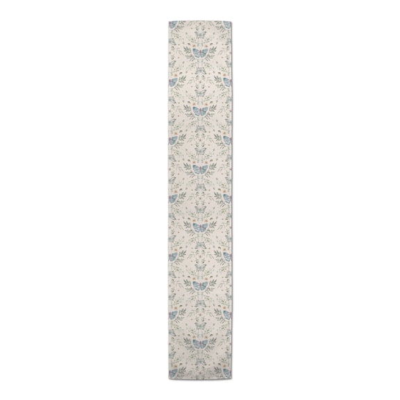 Creative Products Cream Butterfly Pattern 16 x 72 Cotton Twill Table Runner