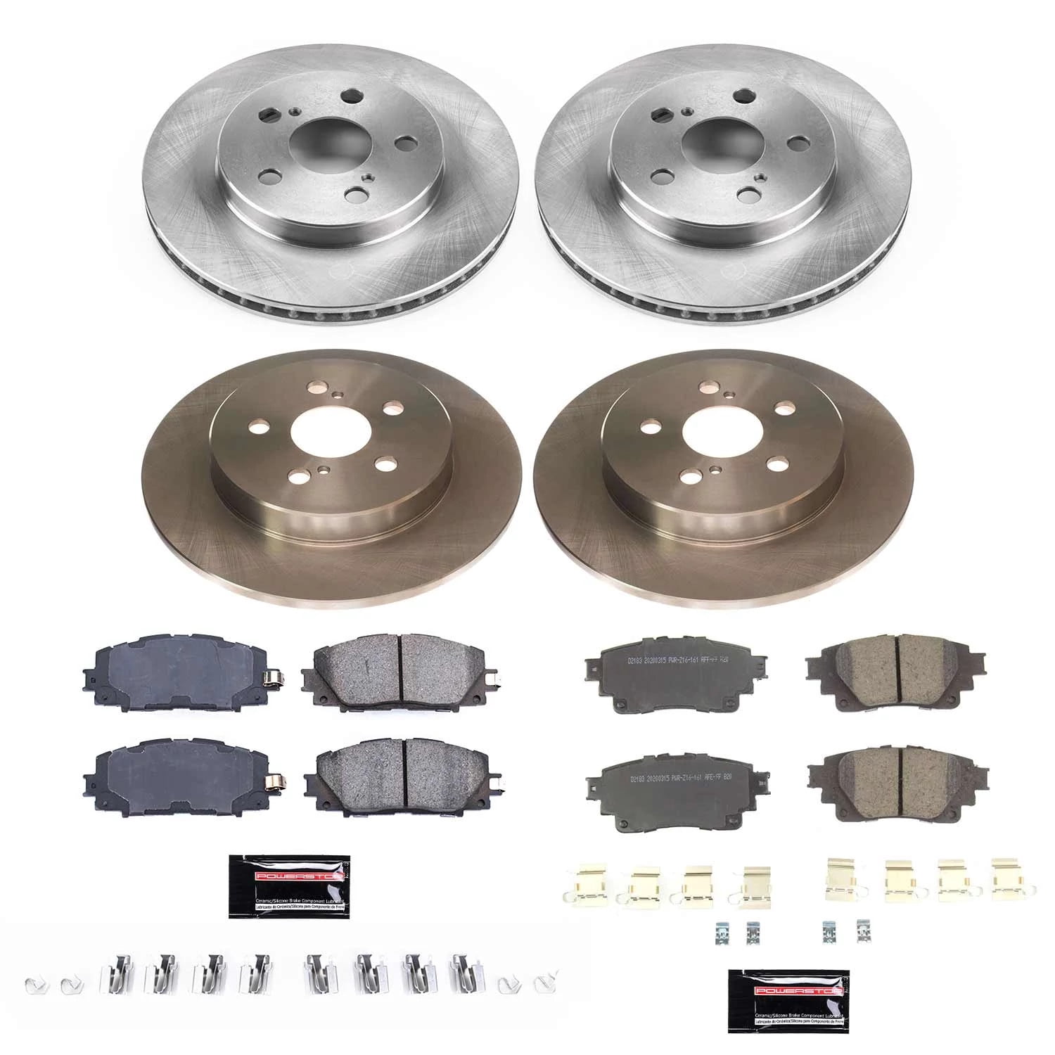 PowerStop Front and Rear Stock Replacement Brake Pad and Rotor Kit Fits: TOYOTA Select Models KOE8664
