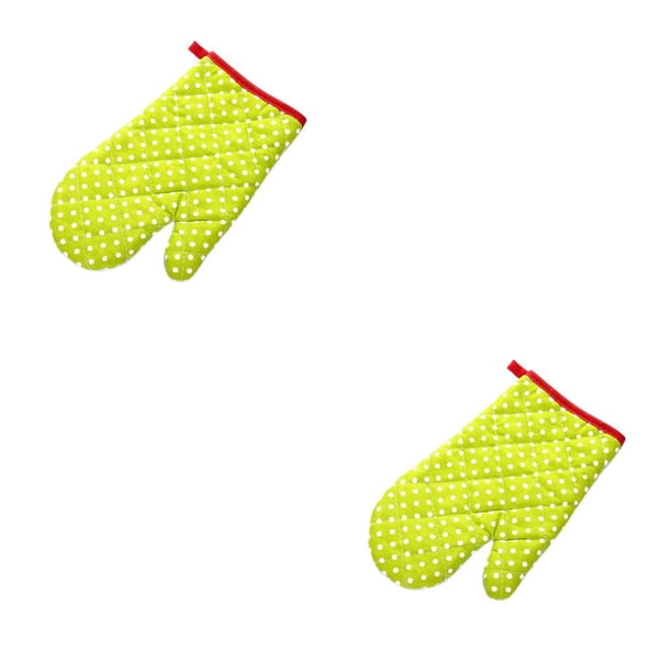 Manoplas de cocina Toystoory Anti-calor algodón Antideslizante 2Conjunto puntos verdes