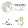 thumbnail image 5 of Cat Earrings 9k Yellow Gold Cute Animal Cat Leverback Earrings for Women Teens Birthday Christmas Gifts, 5 of 6