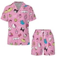 thumbnail image 4 of Hello Kitty Women Pajamas Set Short Sleeve Sleepwear Button Down Nightwear Soft Pjs Set with Pockets, 4 of 7