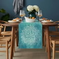 thumbnail image 2 of Turquoise Boho Table Runner - 108 Inch Long, Kitchen Dining Table Runner Dresser Scarves, Oriental Abstract Motifs Traditional Bohemian Farmhouse Decor for Coffee Tables Wedding Party Banquet, 2 of 8