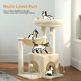 thumbnail image 4 of PAWZ Road Cat Tree 29.5" Sisal Cat Scratching Posts Tower Hammock Top Perch for Indoor Cats, Beige, 4 of 10