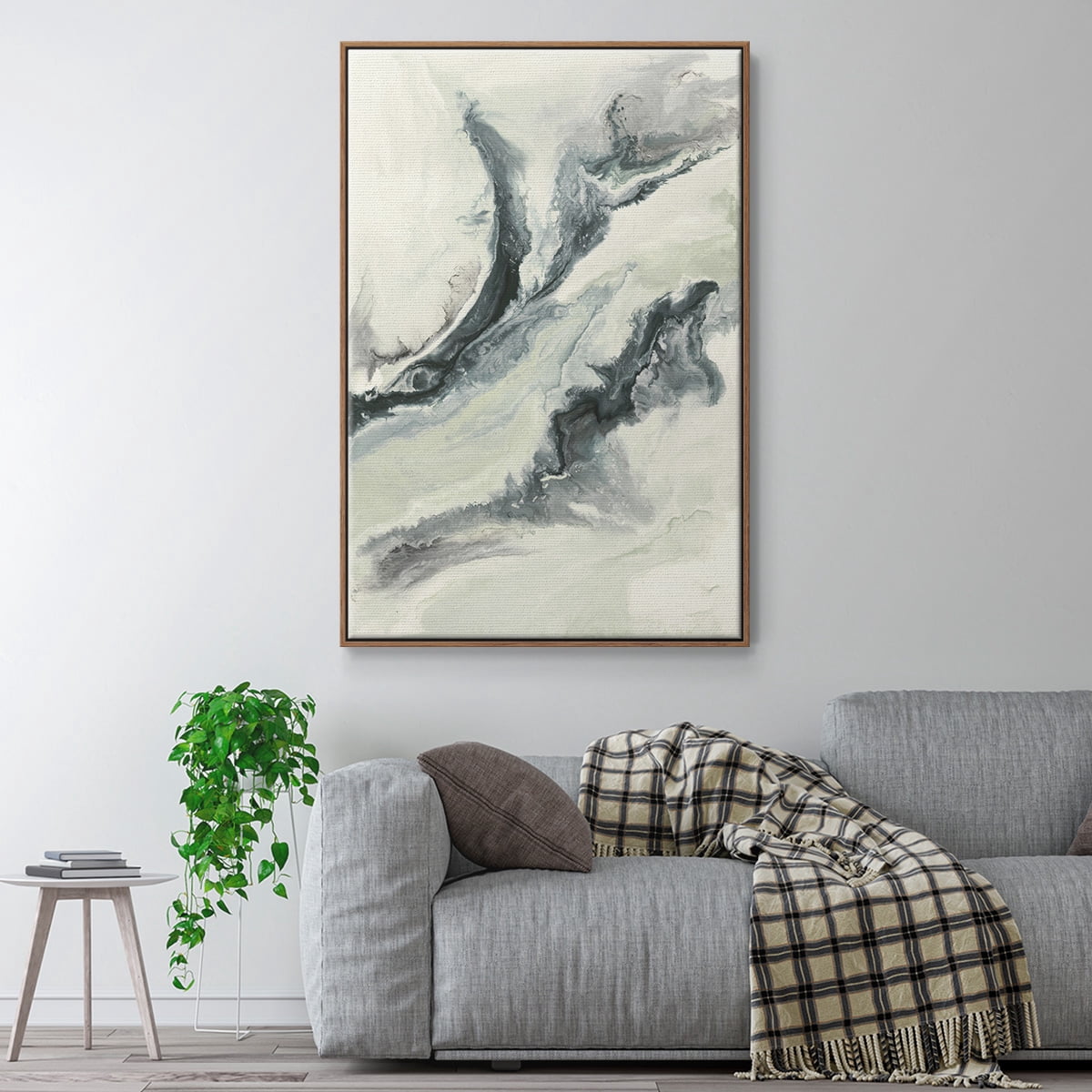 Untitled Framed Premium Gallery Wrapped Canvas - Ready to Hang - 27 x 41 - Walnut Floating Frame