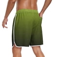 thumbnail image 6 of Ceisia Men's Gradient Print Elastic Waist Drawstring Pocket Quick-Drying Beach Shorts Swim Trunks Green Gifts for Father 1X, 6 of 7