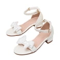 thumbnail image 6 of JAJAHO Girls Princess Dress Shoes Bow Low Heel Sandals Open Toe Hook And Loop Party Wedding Footwear For Little/Big Kids Stylish Shoes, 6 of 7