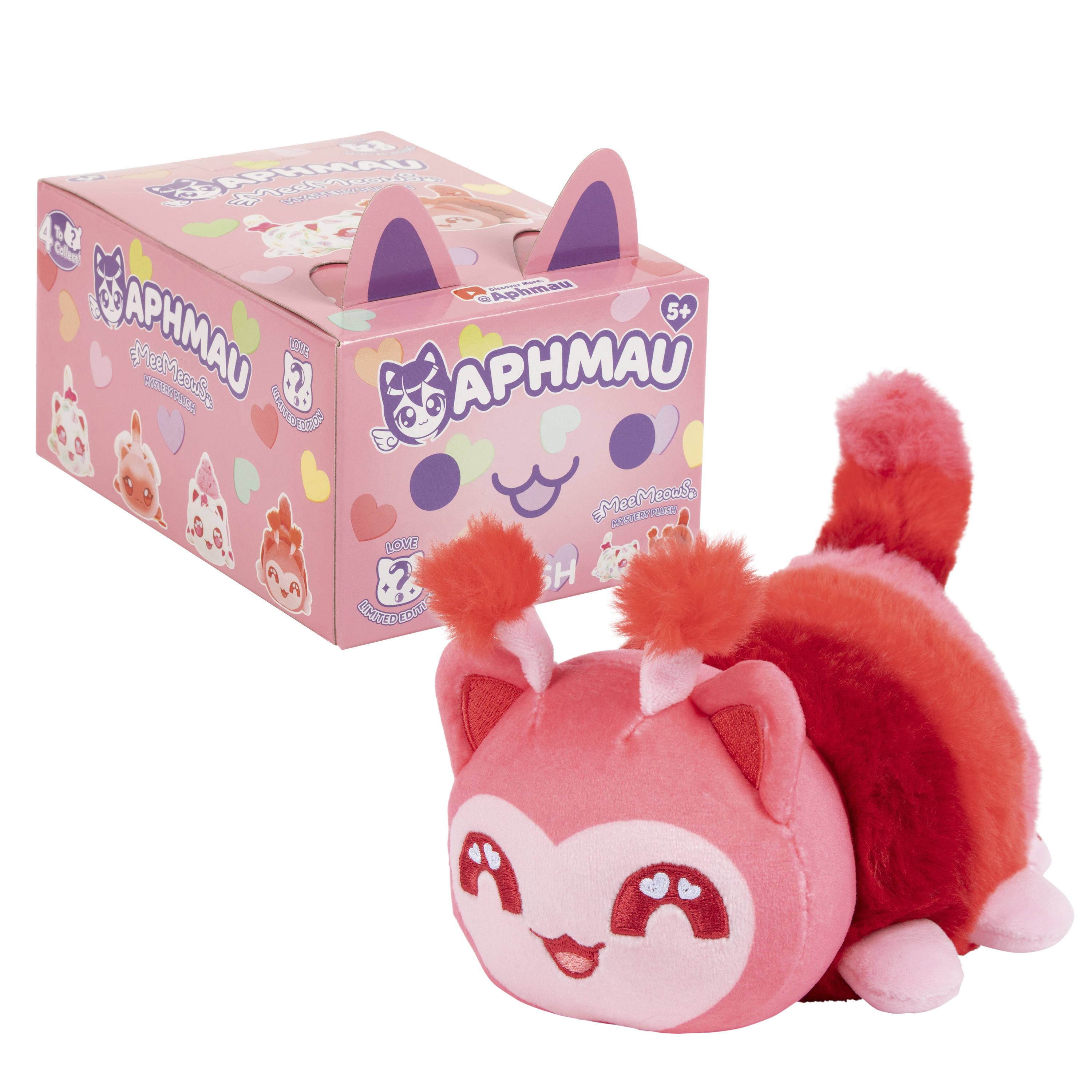 Set 2 Peluche Aphmau MeeMeows San Valentino 2024 - Cuori Canditi E Cuori Rosa - Nuovi - Foto 1