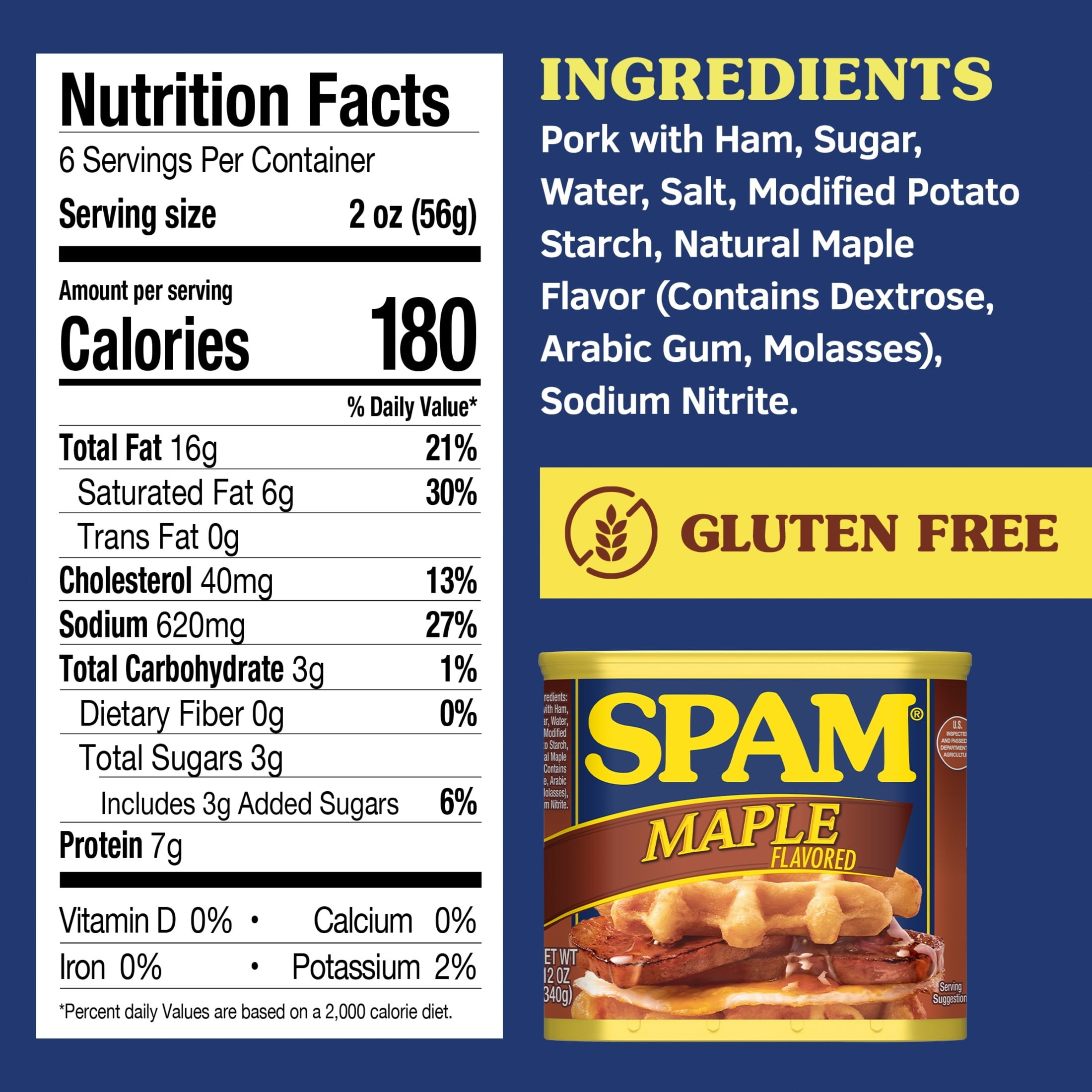 (4 pack) SPAM Maple Flavored, Shelf Staple, 12 oz Aluminum Can