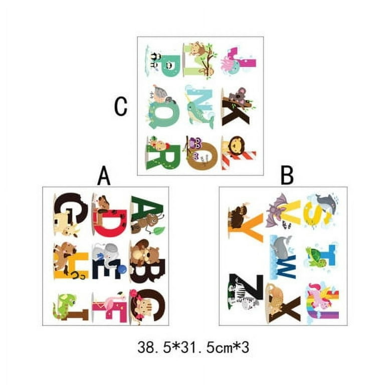 Sunjoy Tech ABC Stickers Alphabet Decals - Animal Alphabet Wall Decals -  Classroom Wall Decals - ABC Wall Decals - Wall Letters Stickers - Wall