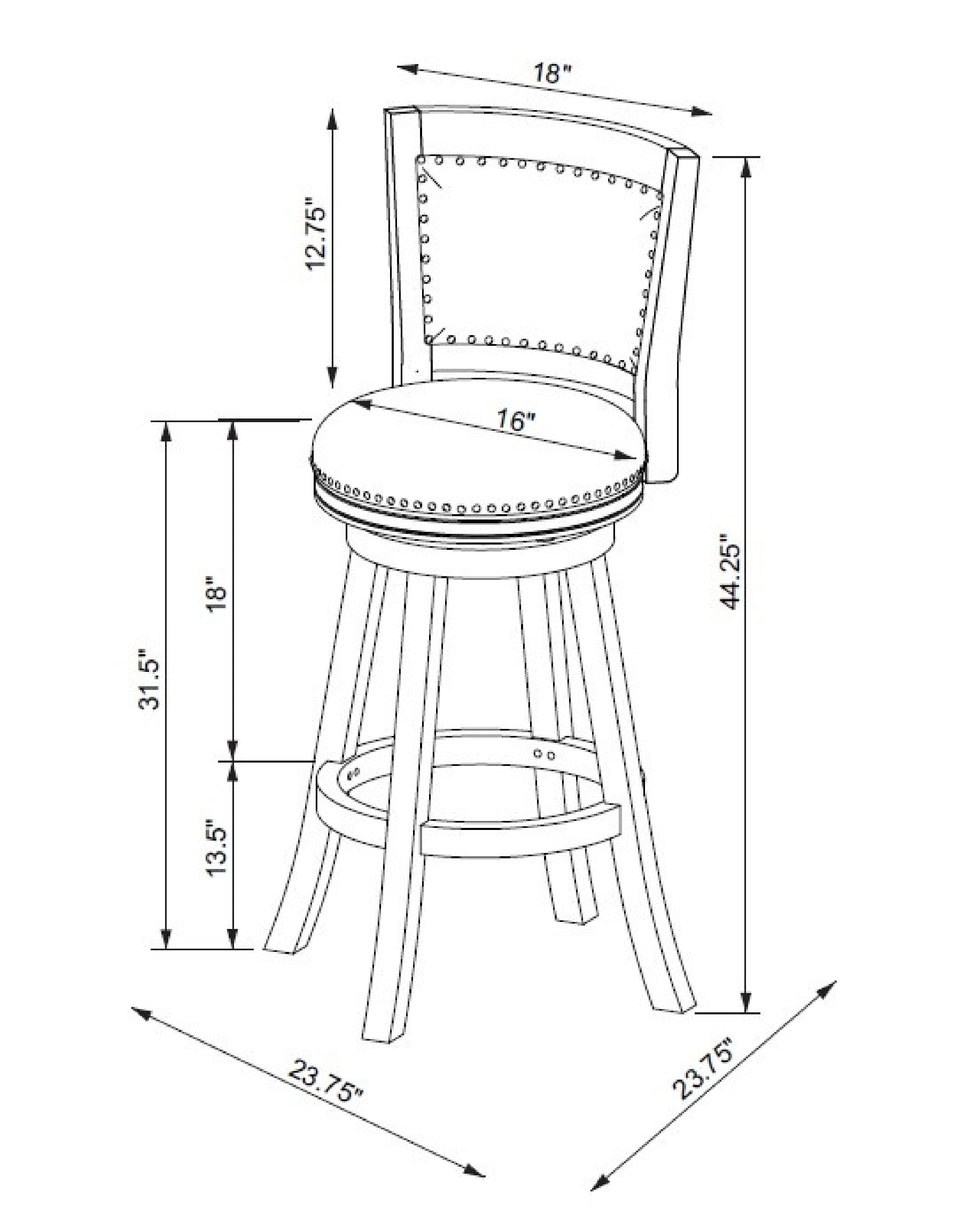Linon Tredwell Round 31" Mid Back Swivel Bar Stool, Light Driftwood/Beige