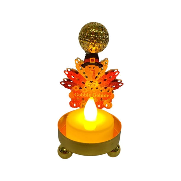 Led Night Light Led Electronic Candle Holder con Pintura de Hierro, Turquía Lámpara en Forma de Arce, Accesorio de Luz Nocturna de Gratitud Lámpara de Luz Nocturna