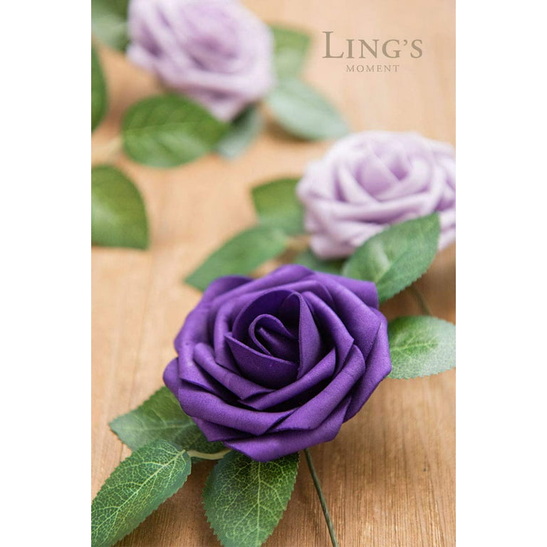 Kesoto 50pcs Purple Roses Artificial Flowers Bulk, 1.6 Small Silk Fake  Roses Flower Heads for Decoration, Crafts, Wedding Centerpieces Bridal  Shower