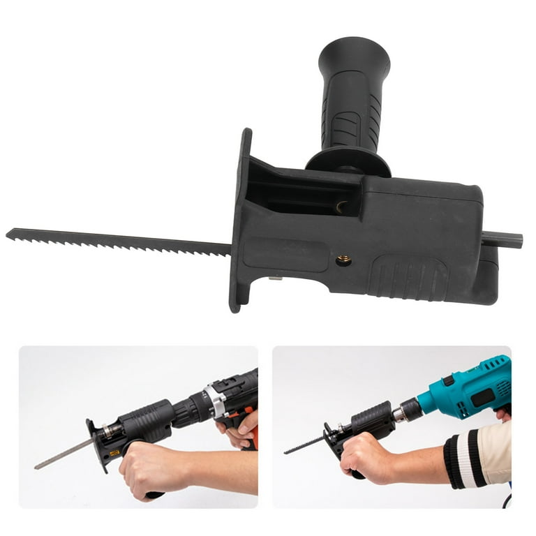 Reciprocating Saw Attachment Saw Drill Attachment Reciprocating Saw Attachment Kit Kit for Cordless Drill with Blades for Metal Wood Cutting Jig