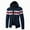 Navy, variant on Mens Sweater Cardigan Slim Fit Full Zipper Fleece Lined Hooded Drawstring Sweater Casual Striped Fashion Knitted Winter Warm Jacket Coat Black XL