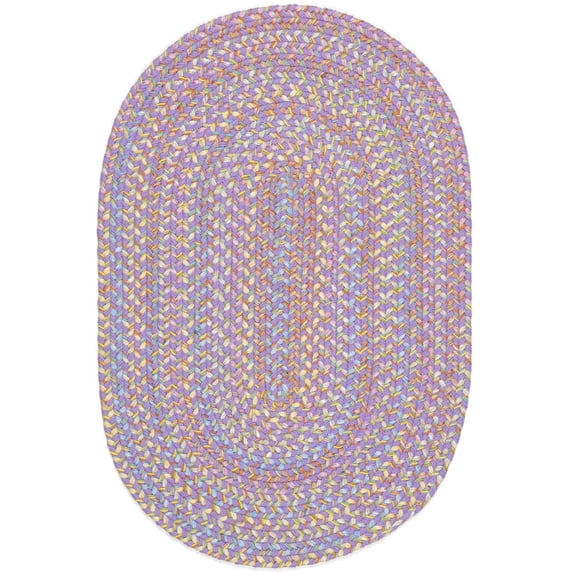 Purple Rug Braided Design 2-Foot by 4-Foot Oval Soft Kids/Nursery Carpet
