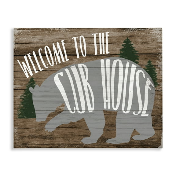 Stupell Industries Welcome Cub House Text & Numbers Painting Wrapped Canvas Art Print Wall Art, 20 x 16