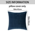 thumbnail image 5 of Unique Bargains 4 Pcs Velvet Striped Throw Pillow Covers Pleated Front Cushion Covers Blue/Green 18" x 18", 5 of 6