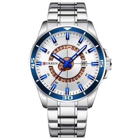 CURREN 8359 Wristwatch Watch for Male Men Quartz Watches with Calendar Indicator Date Waterproof Luminous Hands Wearable Accessories with Stainless Steel Strap Band