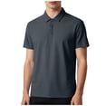 thumbnail image 3 of UVEASISHA Men's Quick Dry Polos Shirts Business Casual Ice Silk Short Sleeve Collared T-Shirt Breathable Comfy Athletic Golf Shirt for Everyday Wear Dark Gray L, 3 of 7