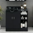 thumbnail image 2 of Furvclv Shampoo Backwash Station For Salons, Salon Station With Shampoo Bowl And 3 Open Storage Shelves, Salon Equipment For Spa Barber Shop Locker Room Bathroom, 2 of 9