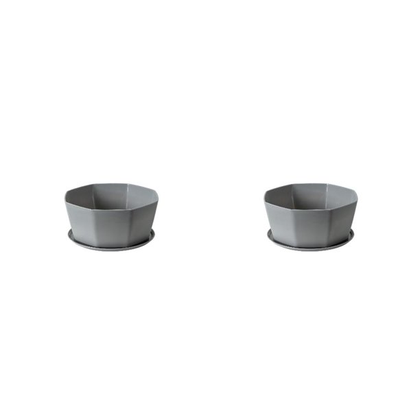 Injueey Juego de macetas nórdicas para plantas suculentas, bandeja inferior de gran apertura, maceta para el hogar, soporte duradero gris Gris 2piezas