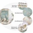 thumbnail image 6 of Teal Coastal Waterproof Fabric Shower Curtain,Vintage Ocean Beach Shell Nautical Waterproof Fabric Shower Curtain for Bathroom Curtains Bathtubs Hotel Shower Curtains with 12 Hooks Long 72x78in, 6 of 8