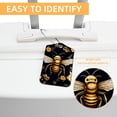 thumbnail image 3 of Bee Luggage Tag, Travel Tags, Handbag Tag - Square PU Leather 2 Pack with Privacy Cover and Stainless Steel Ring - Suitable for Travel, Backpack, Handbag [Amazon Approved], 3 of 7
