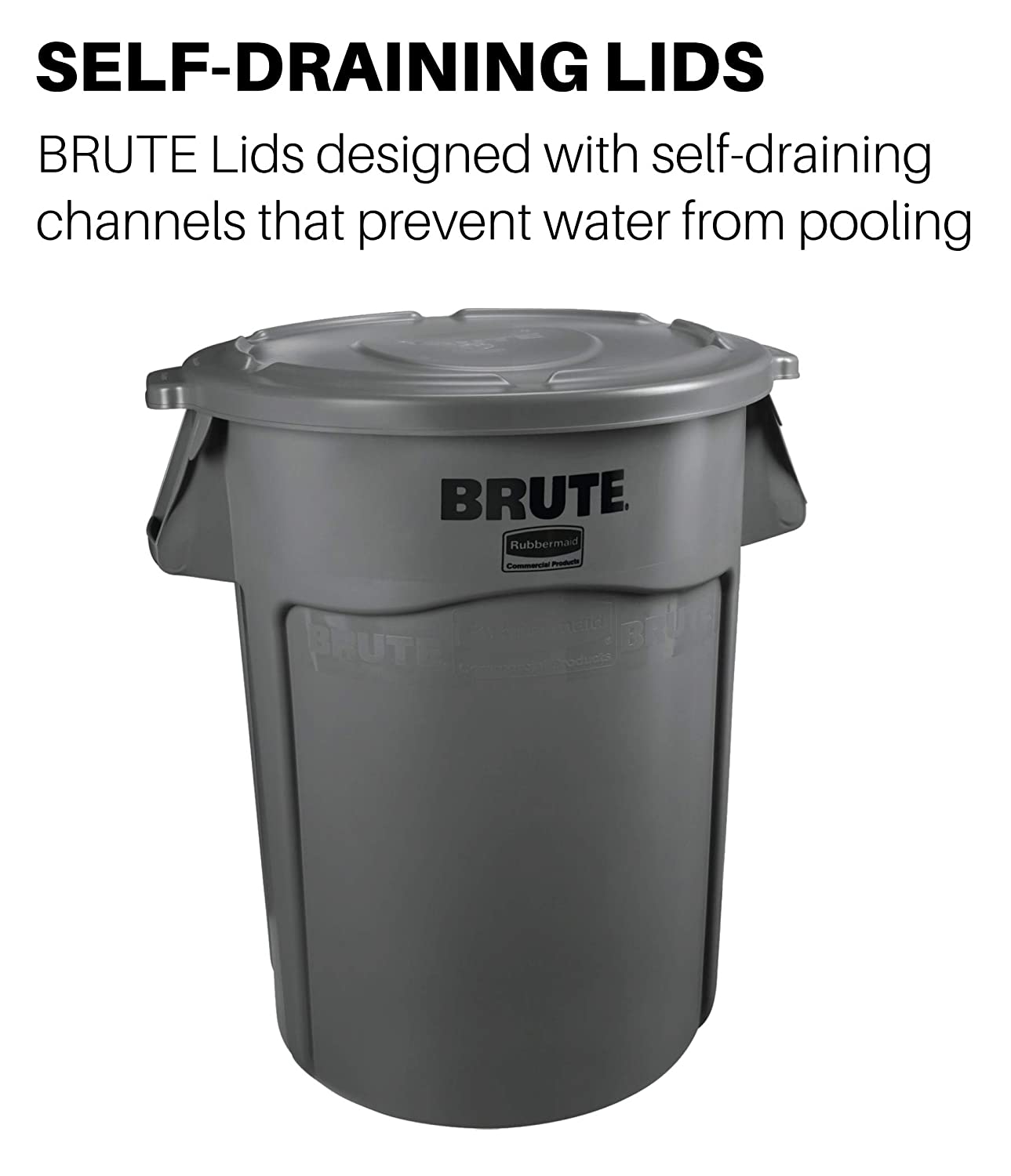 Rubbermaid Commercial Products BRUTE Trash Can Dome Lid, 55-Gallon ...