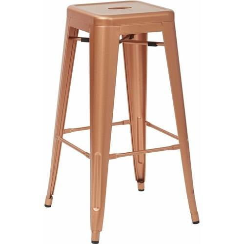 OSP Home Furnishings Bristow 30" Antique Metal Barstool, Copper Finish, 4 Pack