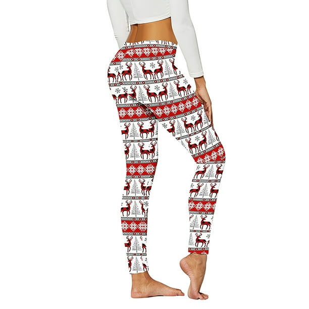  Womens Stretchy Yoga Pants Christmas Snowflake Lovely Xmas  Print Leggings High Waisted Ankle Length Soft Slimming Pant : Clothing,  Shoes & Jewelry