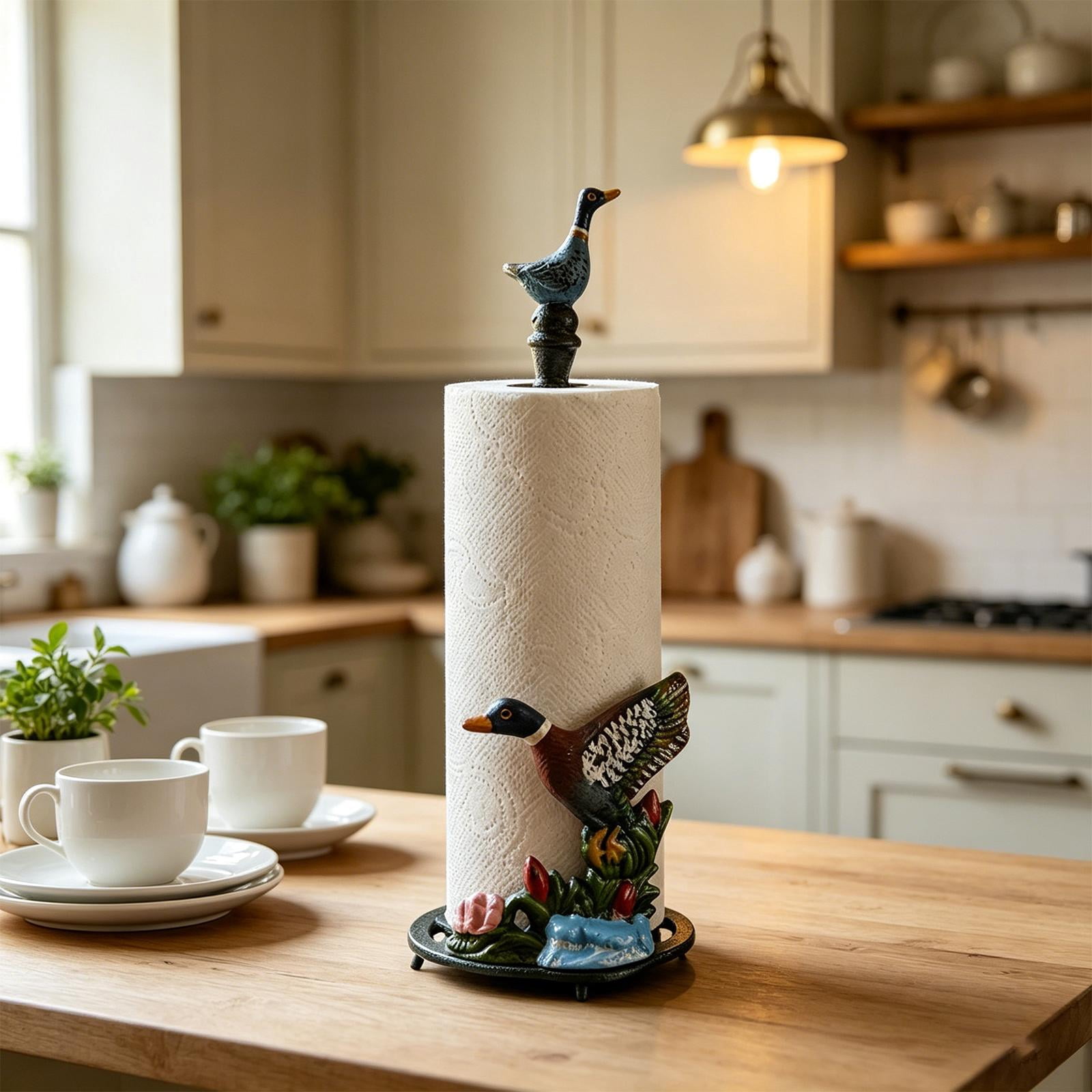 Fiocias Duck Paper Towel Holder Stand Bathroom Kitchen Use Premium Paper Roll Holder