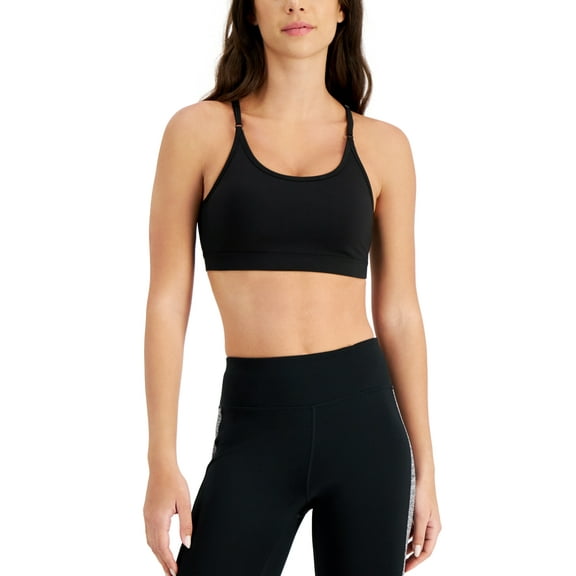 ID Ideology Women's Solid Low Impact Bra Black Size Small