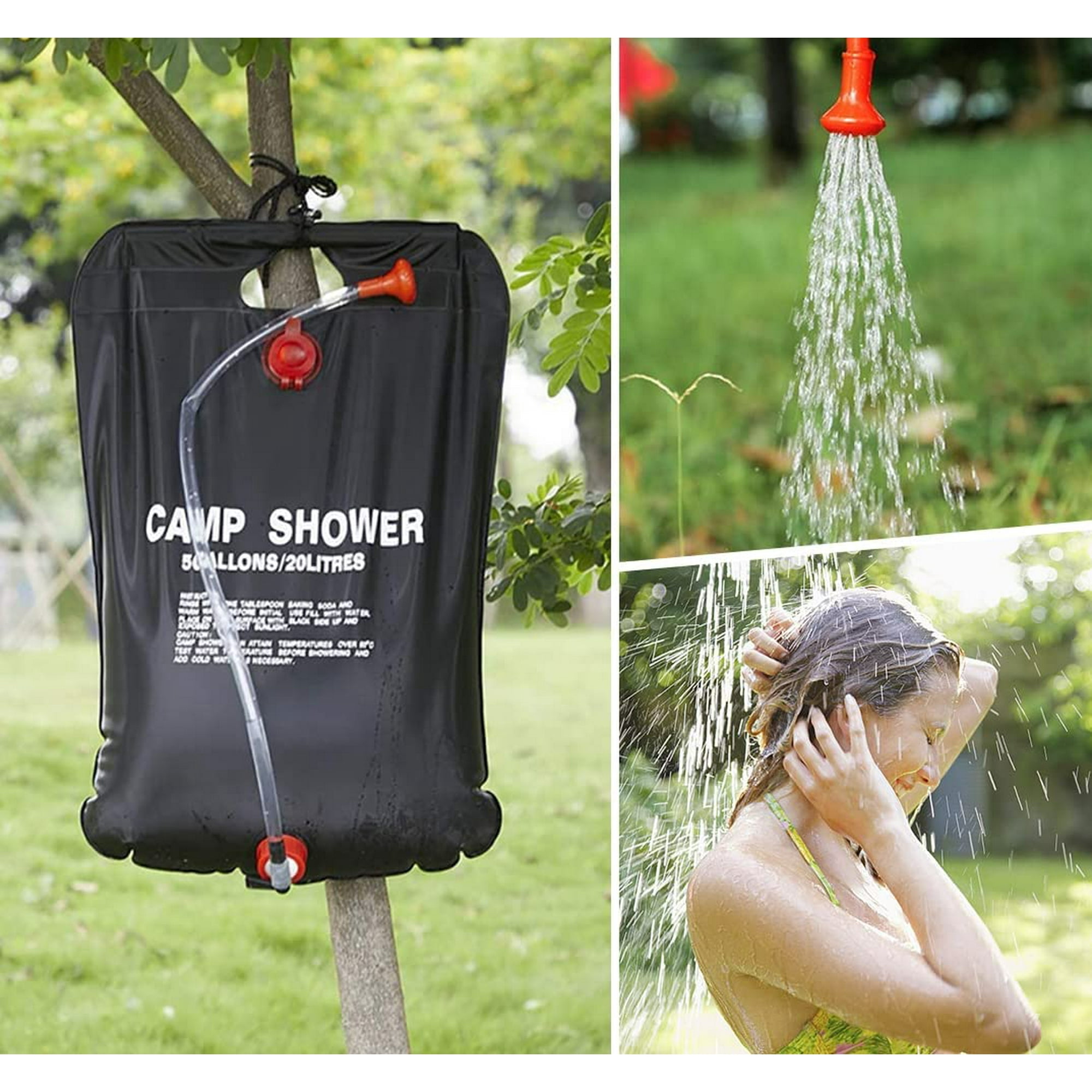 Holiday Savings 2022!Solar Shower Bag for Camping,5 GALLONS/20L Camping  Shower Bag with Removable Hose and On-Off Shower Head - Walmart.com