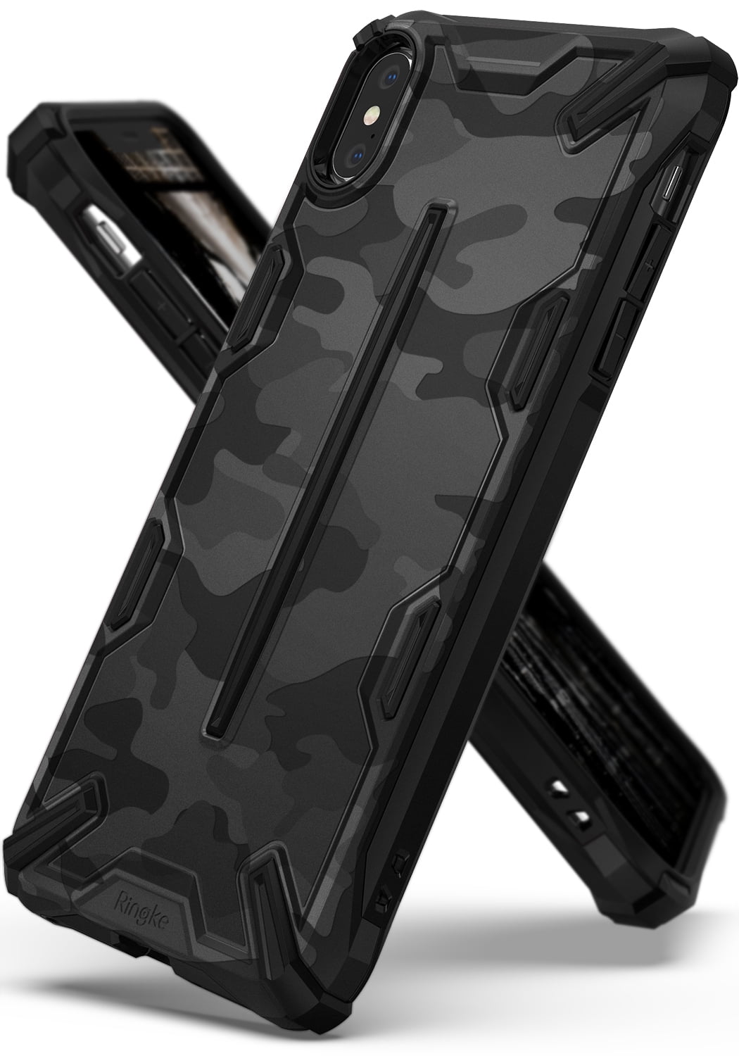 iPhone Xs Case, Ringke [DUALX] [Camo Black] Double Layer Reinforced