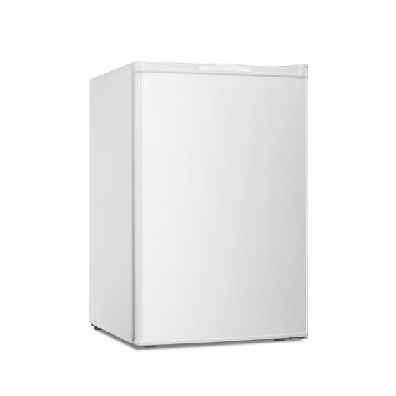 OKADA Upright Freezer 3.2 Cubic Feet Compact Reversible Single Door Vertical Freezer Table Top Mini Freezing Machine