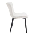 thumbnail image 5 of Set of 2 Cream White PU Leather Dining Chairs, Mid-Century Modern Kitchen Side Chairs for Dining Room Living Room, 5 of 9
