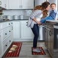 thumbnail image 2 of 2 Pcs Christmas Kitchen Rugs and Mats Set of 2 Red Black Buffalo Plaid Merry Christmas Xmas Trees Floor Mat Non Slip Checkered Doormat Home Holiday Kitchen Decor, 17 x 30 Inch, 17 x 47 Inch, 2 of 6