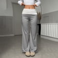 thumbnail image 2 of Women's Fold Over Wide Leg Yoga Pants Stretchy Bell Bottom Roll Up, 2 of 9