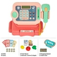 thumbnail image 2 of Cash Register for Kids – 30-Piece Set for Grocery Store Pretend Play with Shopping Basket, Toy Money, and Working Calculator by Hey Play (Pink), 2 of 6