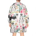 thumbnail image 2 of Husky Dog Flower Floral Wearable Oversized Blanket,Wearable Blanket Hoodie for Adults,Cozy Hooded Blankets with Super Pockets,Super Warm Fuzzy Pullover for Women & Men, 2 of 6