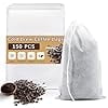 Januofit 150 Pcs Cold Brew Bags No Mess Disposable Cold Brew Coffee Filter Pouches with Drawstring Large Empty Tea Bag for Loose Leaf Tea, Iced Coffee, Herbs, Spice, Home brewing, Hot pot