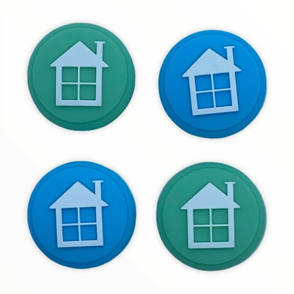 JenDore Blue Green House 4Pcs Silicone Thumb Grip Caps for Nintendo Switch