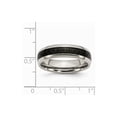 thumbnail image 2 of Titanium Black Carbon Fiber 6mm Polished Band Ring - Size 6, 2 of 2