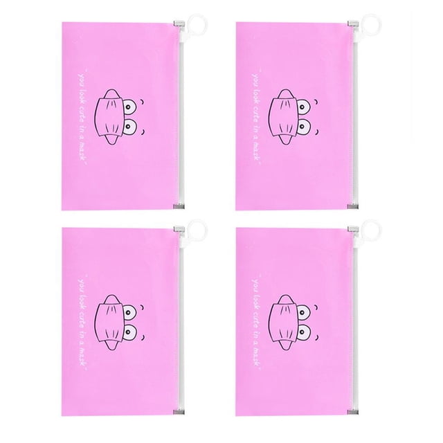 Soidarity Bolsa de cubierta de máscara de moda de 4 piezas, soporte portátil para mascarilla, caja de almacenamiento para mascarilla bucal, cajas para Escalada rosado 4 piezas Soidarity OD000041-03B