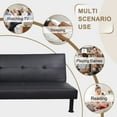 thumbnail image 4 of Aukfa Faux Leather Futon Convertible Sofa Bed for Home Office Twin Size, Black, 4 of 9