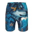 thumbnail image 3 of Pofeuu Blue Iceberg Leaf Wolf Prin Men's Swim Trunks Quick Dry Bathing Suit Swimming Board Shorts Mesh Lining Beach Swimwear-3X-Large, 3 of 6