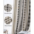 thumbnail image 3 of Boho Ethnic Blackout Curtains for Bedroom Living Room Darkening Curtains 54 Inch Long Aztec Bohemian Vintage Geometric Brown Rustic Short Curtain for Small Window Treatment Grommet Drapes 52"x54"x2, 3 of 9