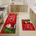 thumbnail image 3 of Merry Christmas Kitchen Rugs and Mats Set of 2,Red Snowman Wreath Santa Claus Tree Xmas Winter Holiday Sink Floor Mat Non Skid Washable for Home Farmhouse Christmas Decor 17"x47"+17"x30", 3 of 6