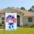 thumbnail image 2 of Amhnf American Flag Garden Flag With Blue Bow On Checkered Background For Home Outdoor Garden Yard Decor 12x18 inch, 2 of 5